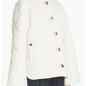 Ganni Cropped Ripstop Quilt Jacket.